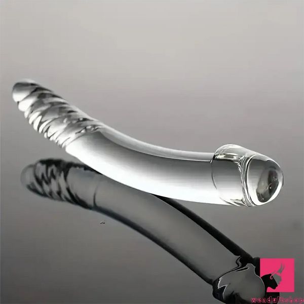 8.4in Clear Elegant Glass Crystal Dildo For Female Male Lesbian Sex