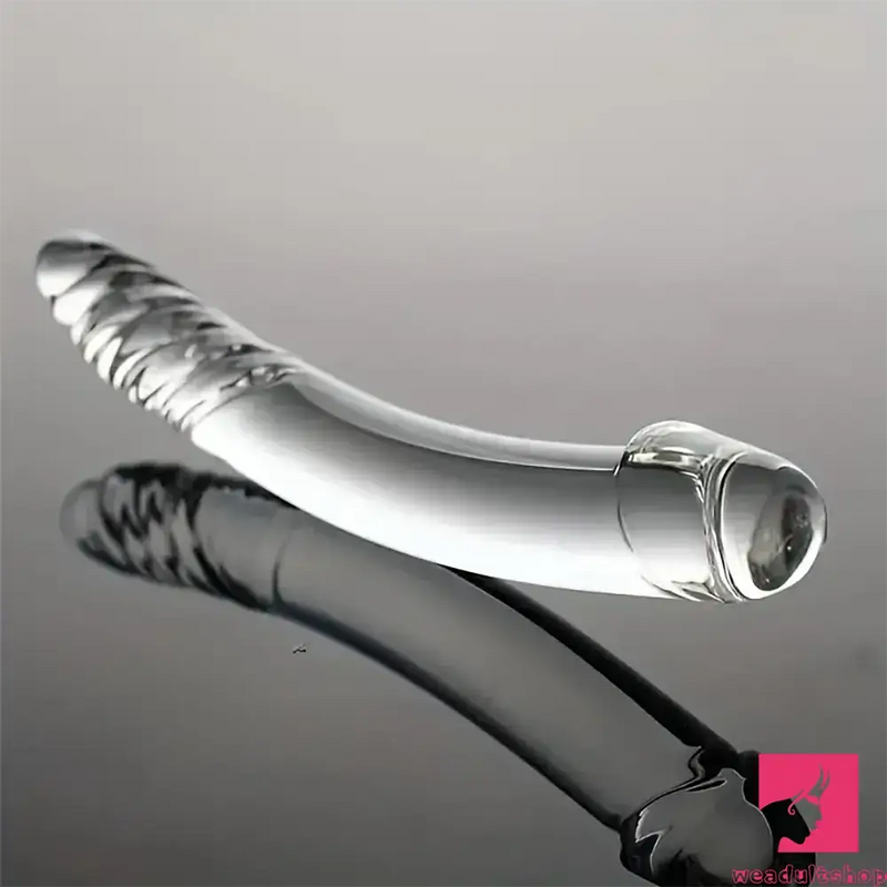 8.4in Clear Elegant Glass Crystal Dildo For Female Male Lesbian Sex