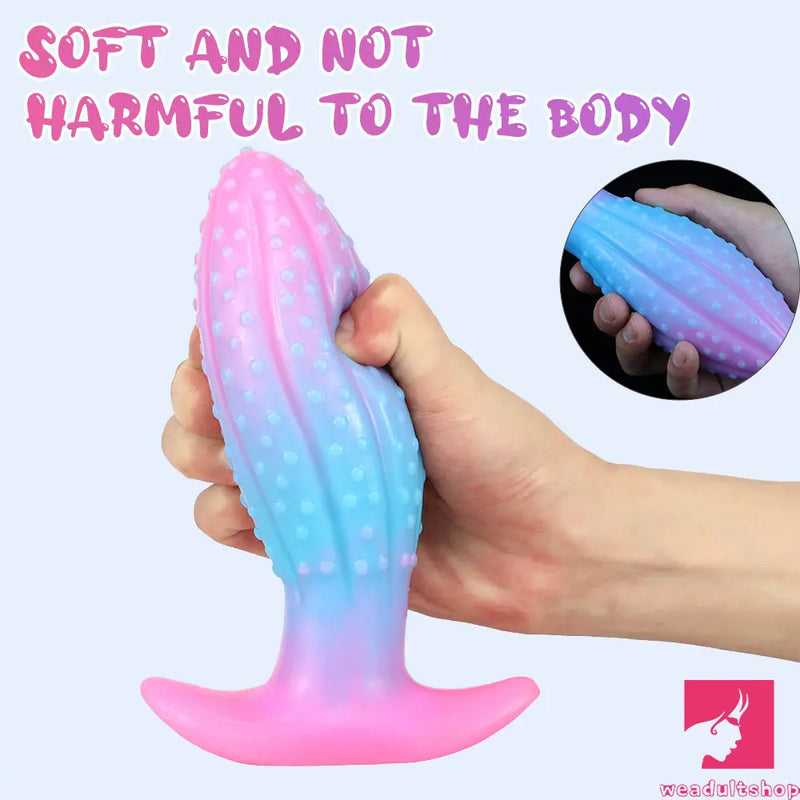 4.5in 5.67in 7.6in Small Silicone Soft Fluorescent Luminous Butt Plug Dildo