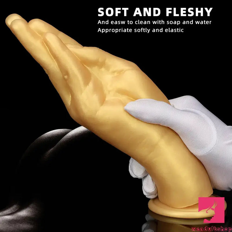 6.3in 8.66in 11.02in Gold Hands Silicone Soft Big Dildo For Fisting Toy