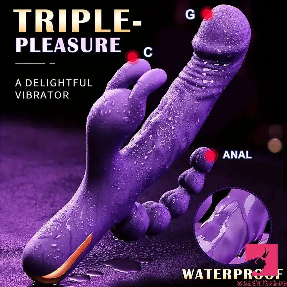 9.5in Silicone 3in1 Soft Vibrating Dildo Rabbit Vibrator For Men Sex 9.5in Silicone 3in1 Soft Vibrating Dildo Rabbit Vibrator For Men Sex