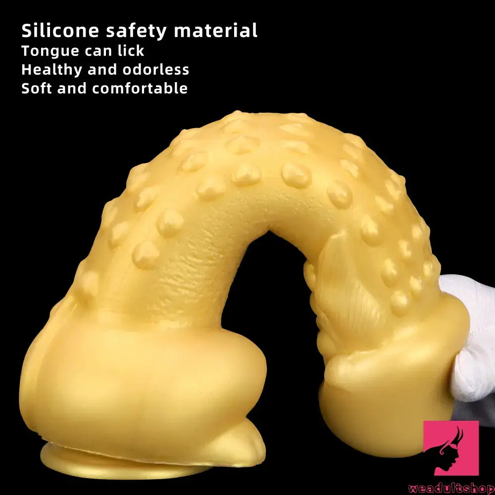 11.8in Liquid Large Soft Silicone Fantasy Thick Gold Anal Sex Dildo