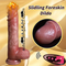 8.46in Vibrating Heating Silicone Uncut Big Auto Dildo With Sliding Skin