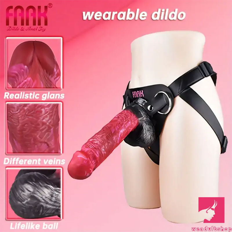 10.01in Silicone Soft Big Strap On Wearable Dildo For Gay Lesbian