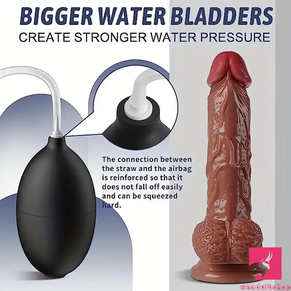 8.46in Soft Real Cock Feeling Large Squirting Dildo With Curved Shaft Toy