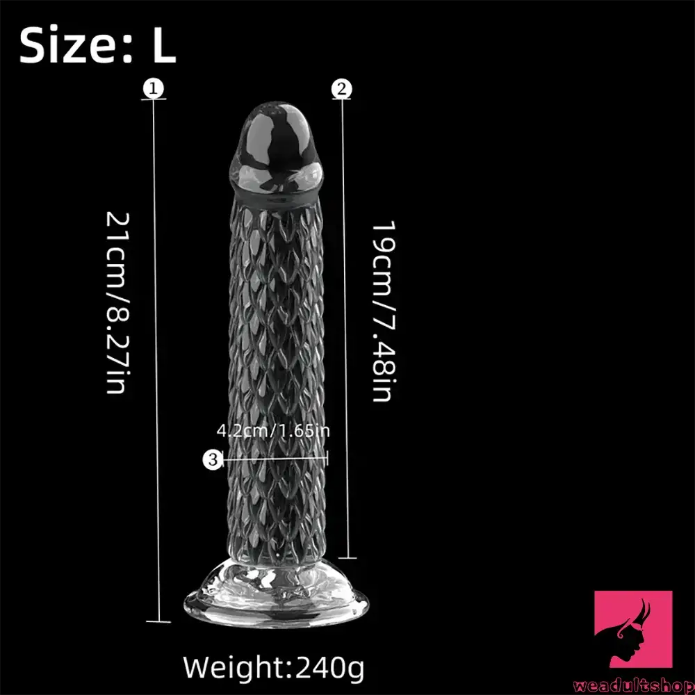 6.3in 7.48in 8.27in Real Lifelike Dragon Clear TPE Soft Male Couple Dildo