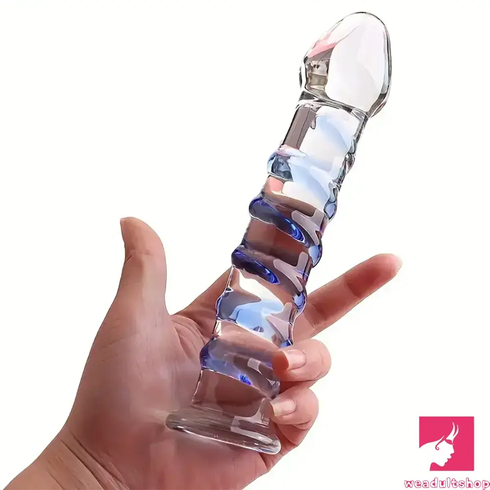 6.9in Clear Spiked Spiral Glass Dildo For Anal Vaginal Orgasm 6.9in Clear Spiked Spiral Glass Dildo For Anal Vaginal Orgasm