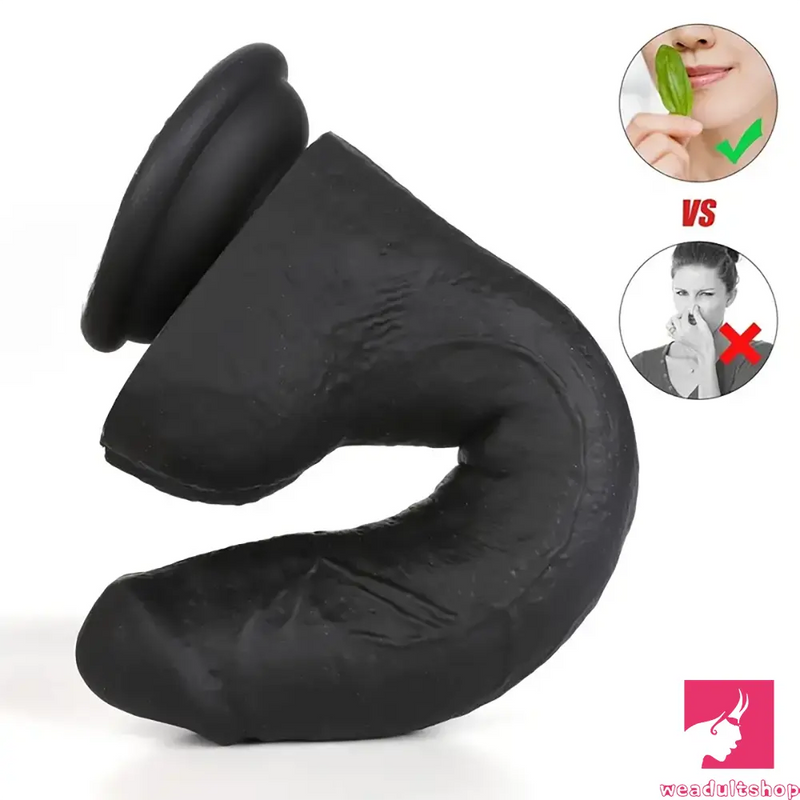 7.28in 8.27in 10.04in Soft Real Ebony Big Looking Silicone Anal Dildo