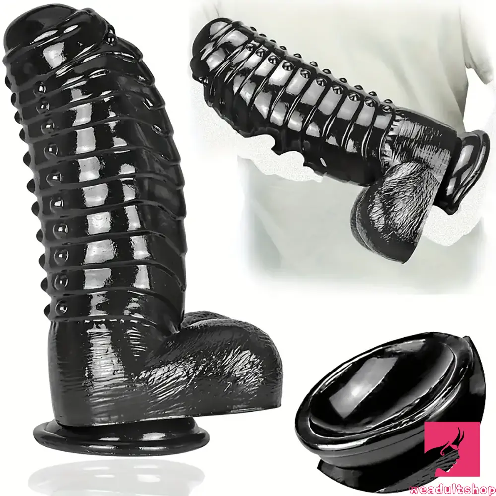 realistic big thick dildo sex toy Mammoth XL Silicone Girthy Dildo: 9.6 Inches Realistic
