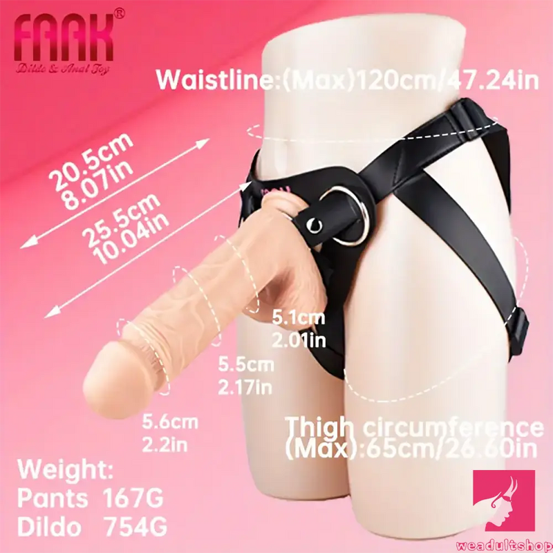10.01in Silicone Soft Big Strap On Wearable Dildo For Gay Lesbian