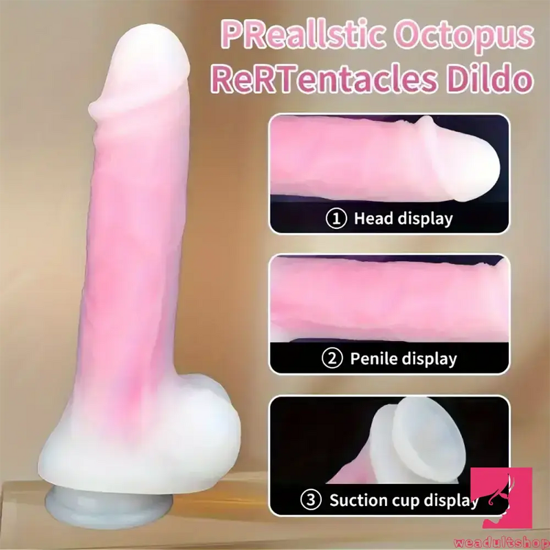 9.25in Big Silicone Soft Lifelike Vibrating Heating Remote Real Male Dildo