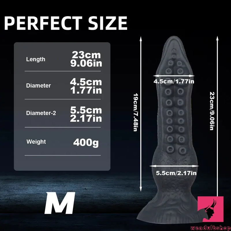 7.08in 9.06in 10.24in 11.81in Octopus Tentacle Odd Silicone Flexible Dildo