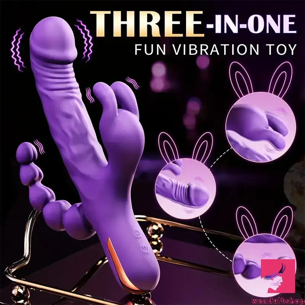 9.5in Silicone 3in1 Soft Vibrating Dildo Rabbit Vibrator For Men Sex 9.5in Silicone 3in1 Soft Vibrating Dildo Rabbit Vibrator For Men Sex