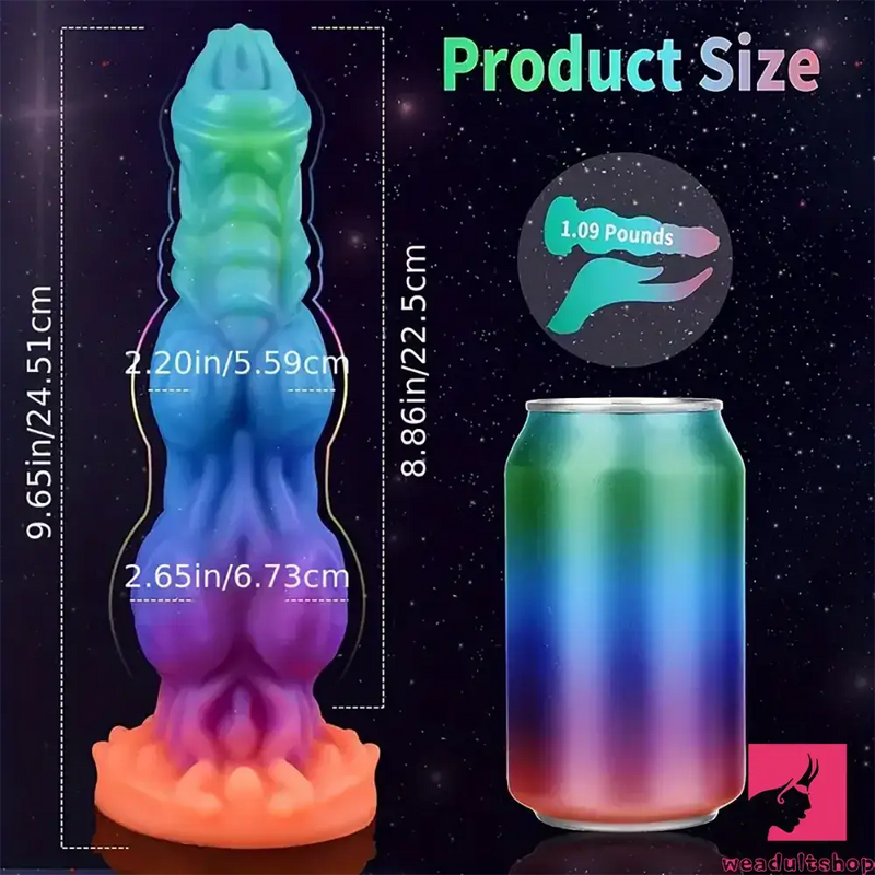 9.65in Real Silicone Soft Glowing Fantasy Dildo For Anal Expansion
