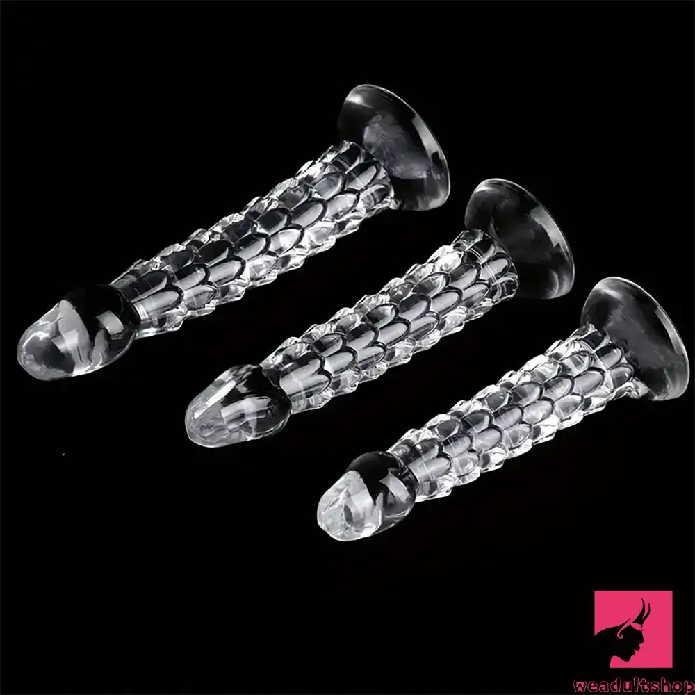 6.3in 7.48in 8.27in Real Lifelike Dragon Clear TPE Soft Male Couple Dildo
