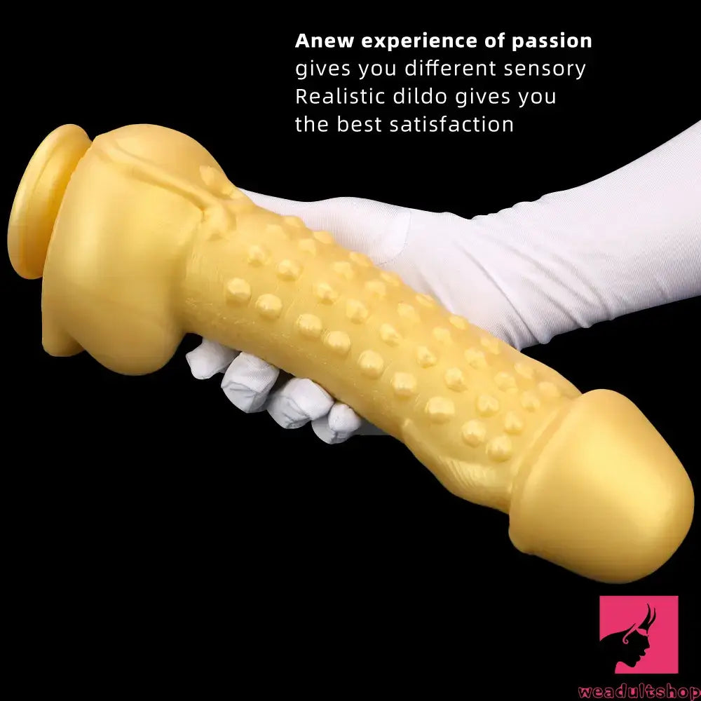 11.8in Liquid Large Soft Silicone Fantasy Thick Gold Anal Sex Dildo