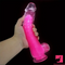 6.5in 7.3in 8.26in 9.44in Luminous Crystal TPE Flexible Double-Layer Dildo