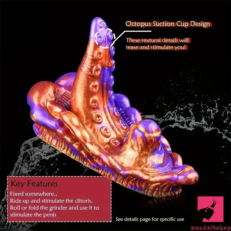4.33in Small Octopus Tentacle Silicone Soft Dildo Penis Clit Expander