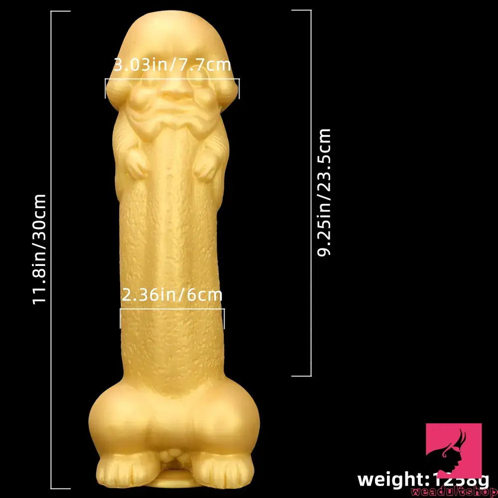 11.8in Liquid Large Soft Silicone Fantasy Thick Gold Anal Sex Dildo
