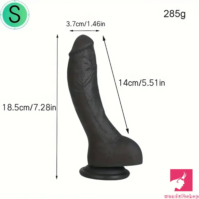 7.28in 8.27in 10.04in Soft Real Ebony Big Looking Silicone Anal Dildo