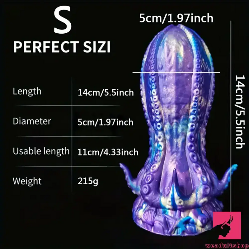 5.5in 6.3in 8.26in 9.64in Gourd Egg Starry Sky Silicone Soft Octopus Dildo