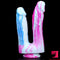 8.46in 7.48in Mixed Colors Double Heads Dildo With Suction Cup