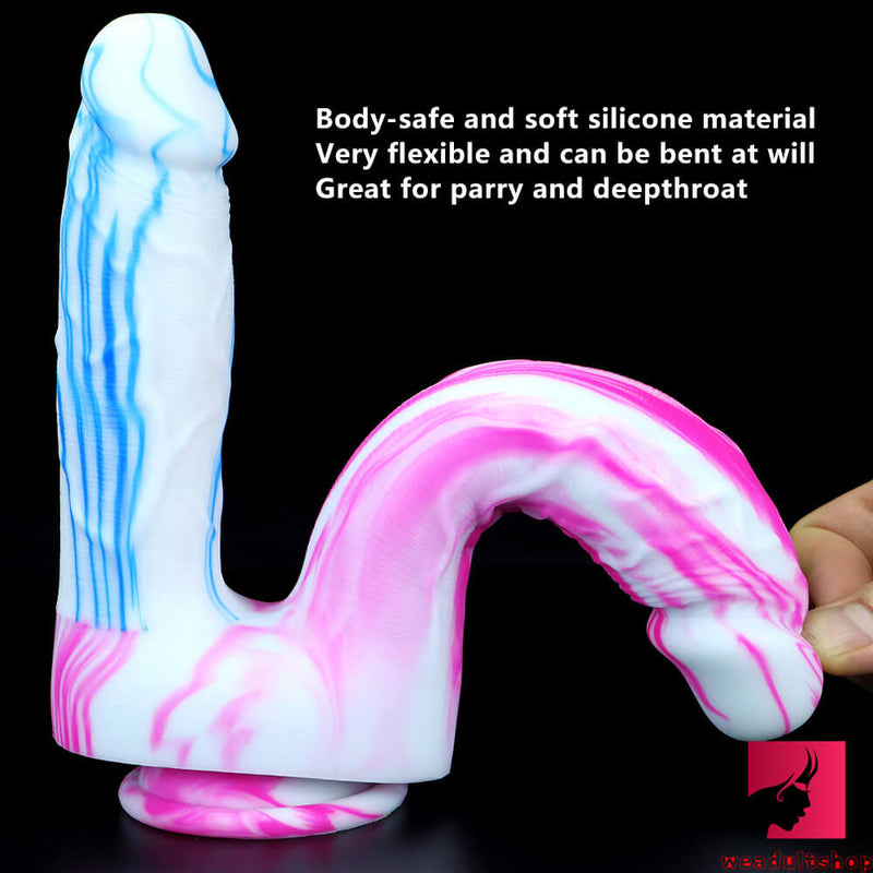 8.46in 7.48in Mixed Colors Double Heads Dildo With Suction Cup