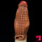 7.28in Hollow Cock Sleeve Reusable Silicone Penis Enlarger Toy