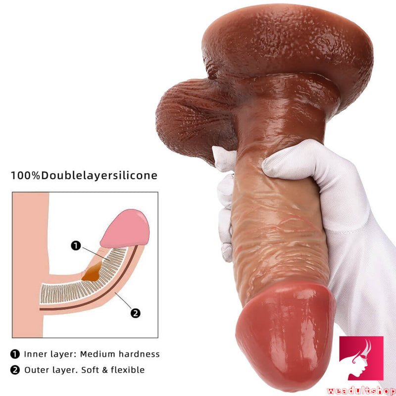 6.9in 7.67in 8.66in 9.44in Silicone Soft Flesh Skin Feeling Dildo