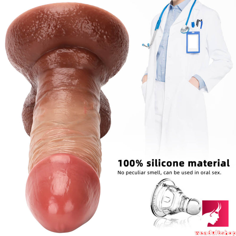 6.9in 7.67in 8.66in 9.44in Silicone Soft Flesh Skin Feeling Dildo