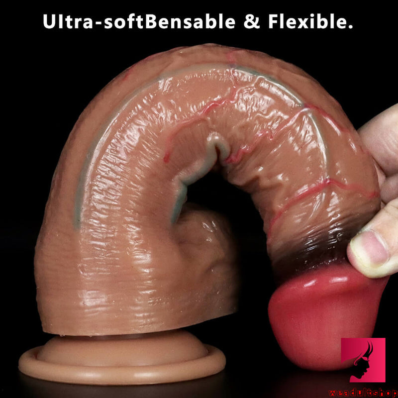 7.67in 9.05in Dual Density Silicone Soft Dildo For Anal Orgasm