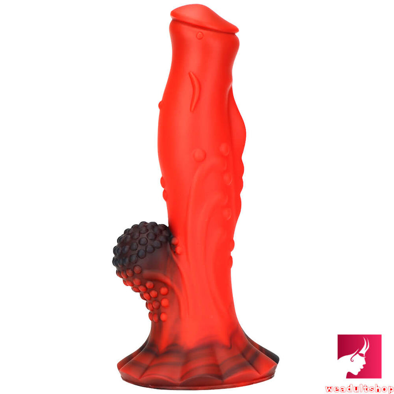 8.66in Mixed Colors Odd Dual Layer Silicone Dildo With Suction Cup
