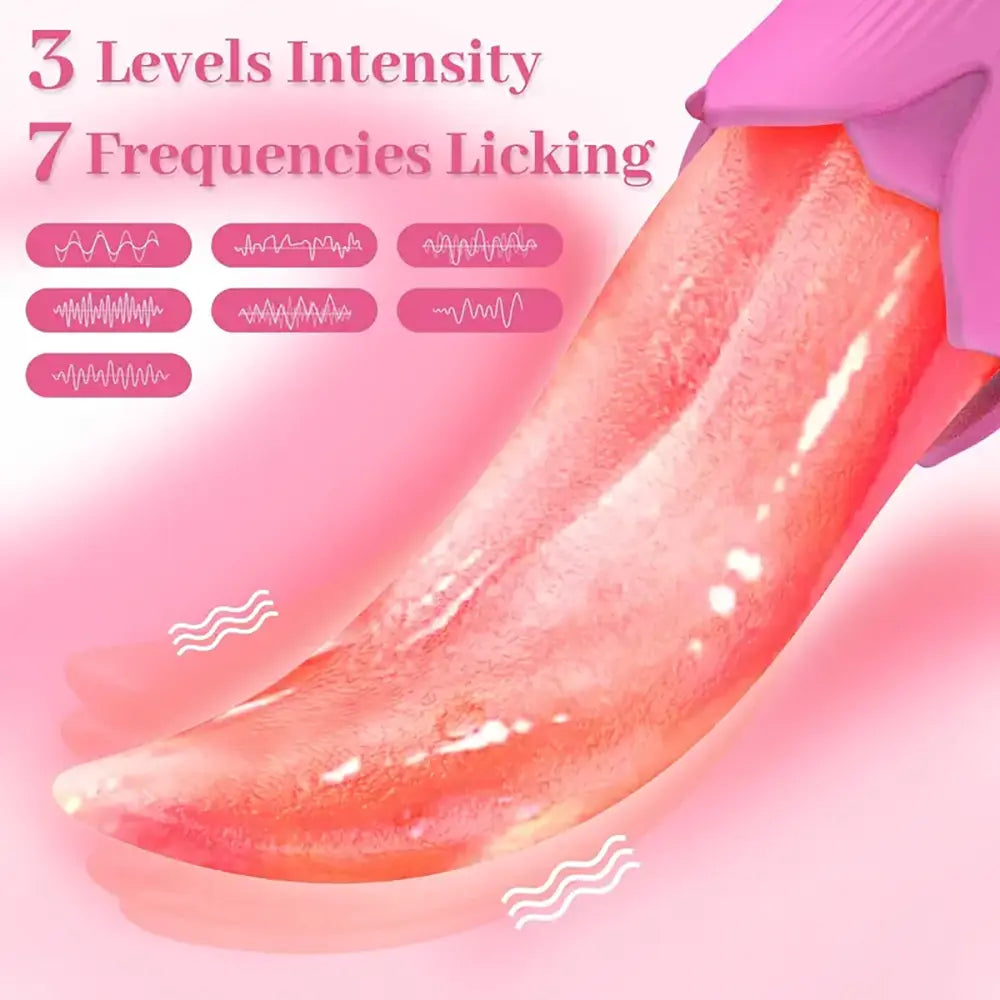 3In1 Women Rose Toy Clitoral Vibrator Tongue Licking Nipple Licker 3In1 Women Rose Toy Clitoral Vibrator Tongue Licking Nipple Licker