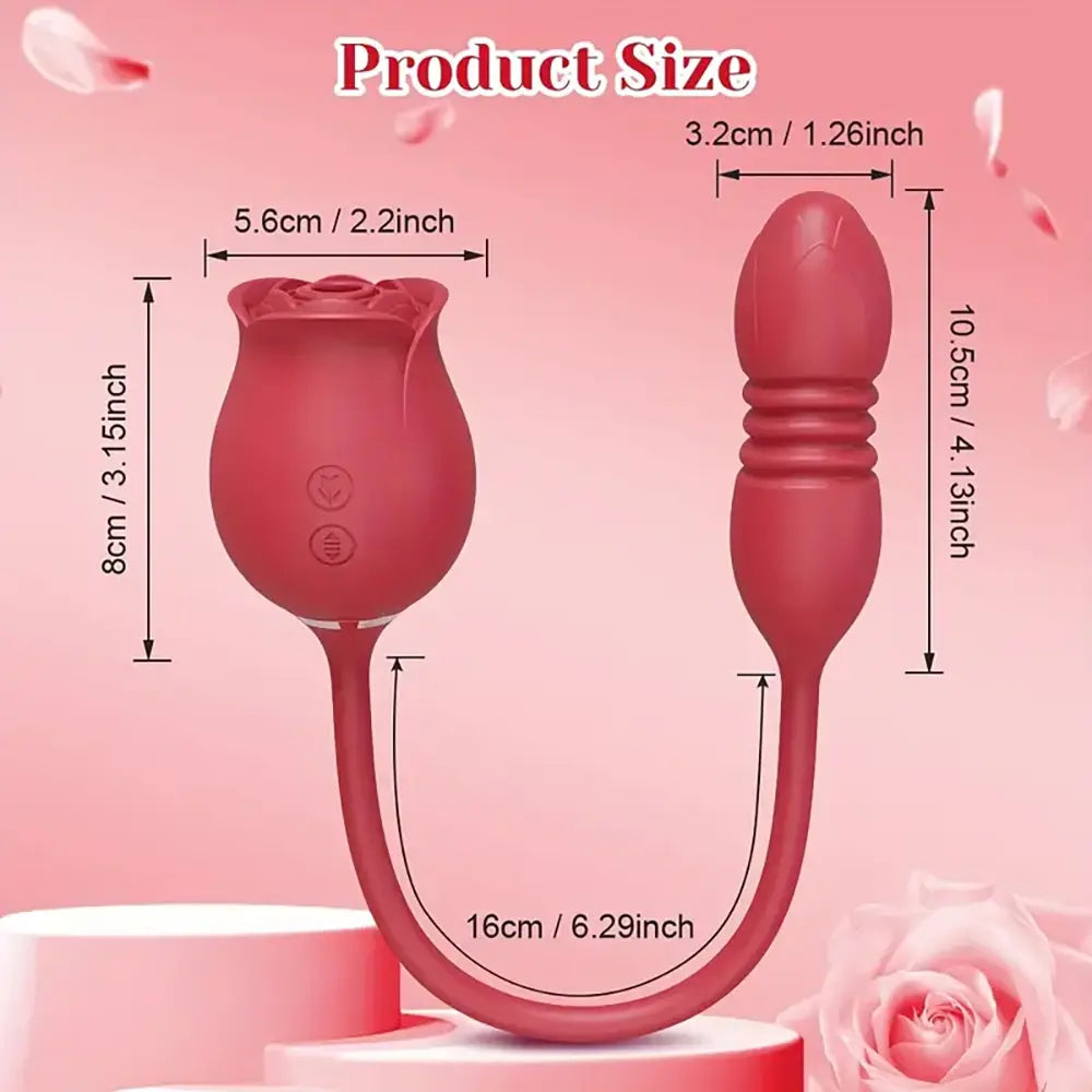 3-in-1 Rose Stimulator Women 10 Sucking Vibrating Thrusting Dildo 3-in-1 Rose Stimulator Women 10 Sucking Vibrating Thrusting Dildo