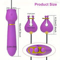 2in1 Nipple Clamps Vibration Rose Toy Dual-Peak Clamps Stimulator