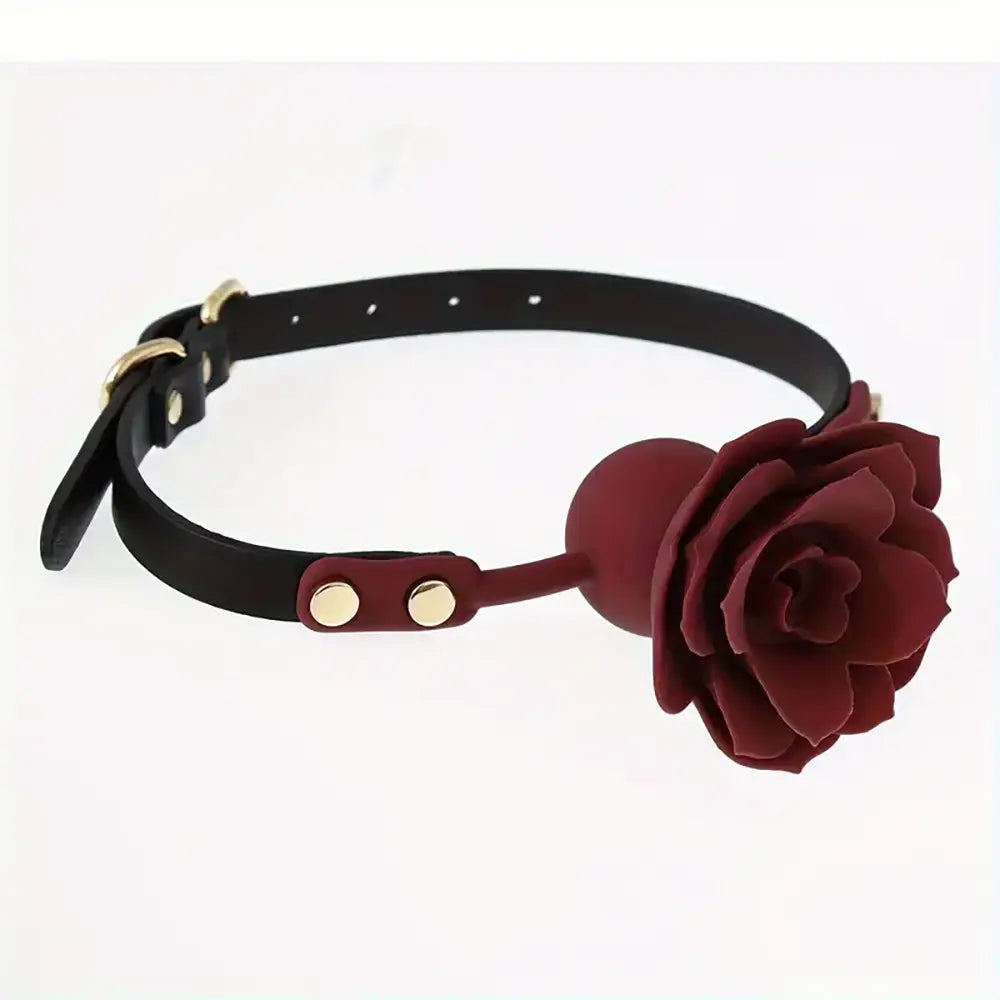 Rose Silicone Oral Ball Flower-shaped Oral Plug Sex Toy For Clit