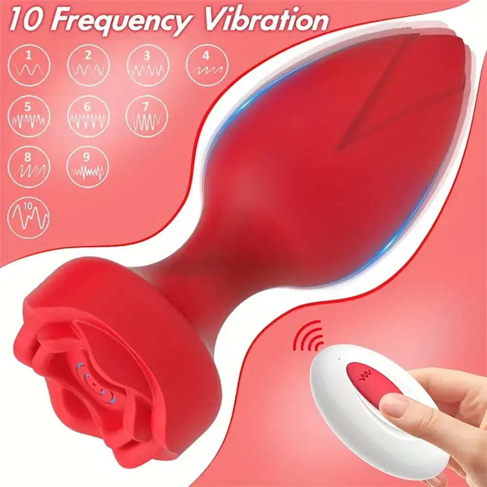 Remote Control Anal Toy 10 Vibrating Modes Rose Vibrator Butt Plug Remote Control Anal Toy 10 Vibrating Modes Rose Vibrator Butt Plug