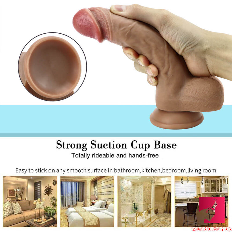 8.26in Soft Silicone Skin Feeling Lifelike Double Layer Dildo Toy