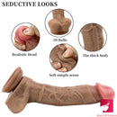 9.45in Big Real Feeling Soft Double Layer Silicone Dildo For Vagina