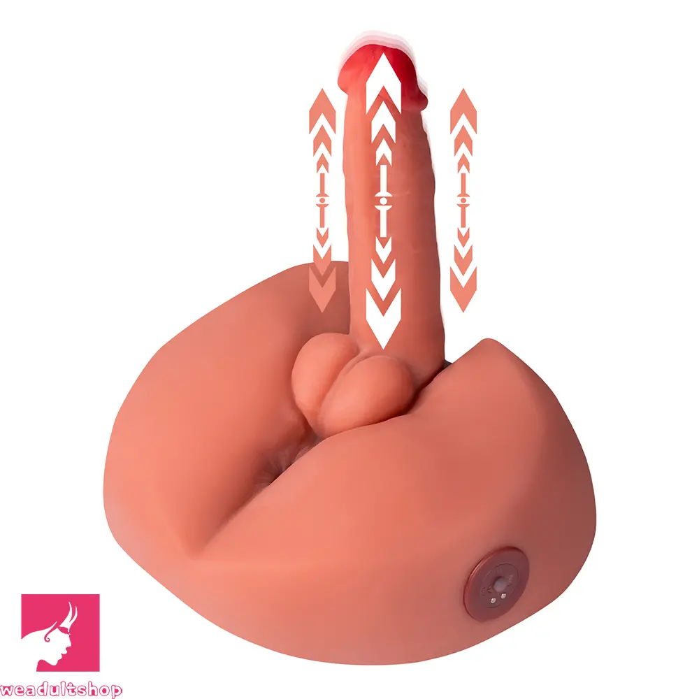 7.87in Soft Skin-Friendly Lifelike Skin Thrusting Vibrating Male Dildo Torso