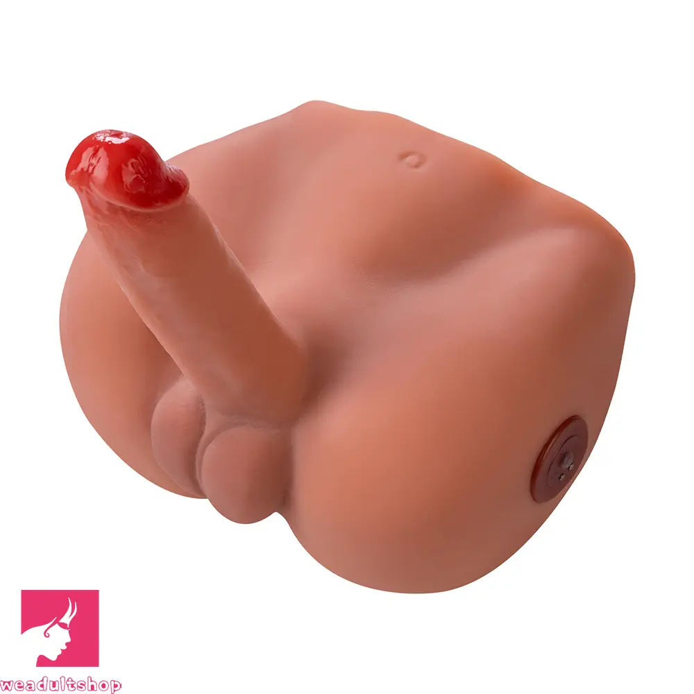 6.1in Super Soft Butt Vibrating Thrusting Torso Dildo Real Skin Auto Sex Torso