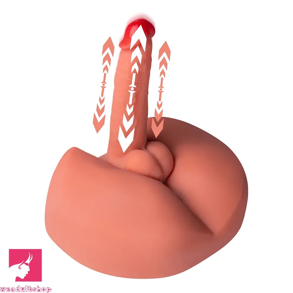 7.87in Soft Skin-Friendly Lifelike Skin Thrusting Vibrating Male Dildo Torso