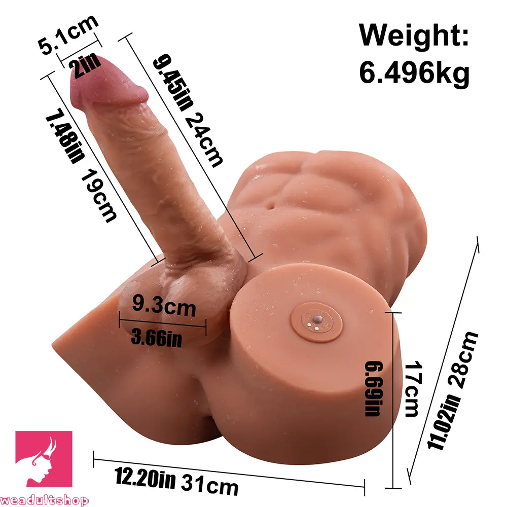 9.45in Exclusive Smart App AI Soft Handheld Thrusting Vibrating Torso Dildo