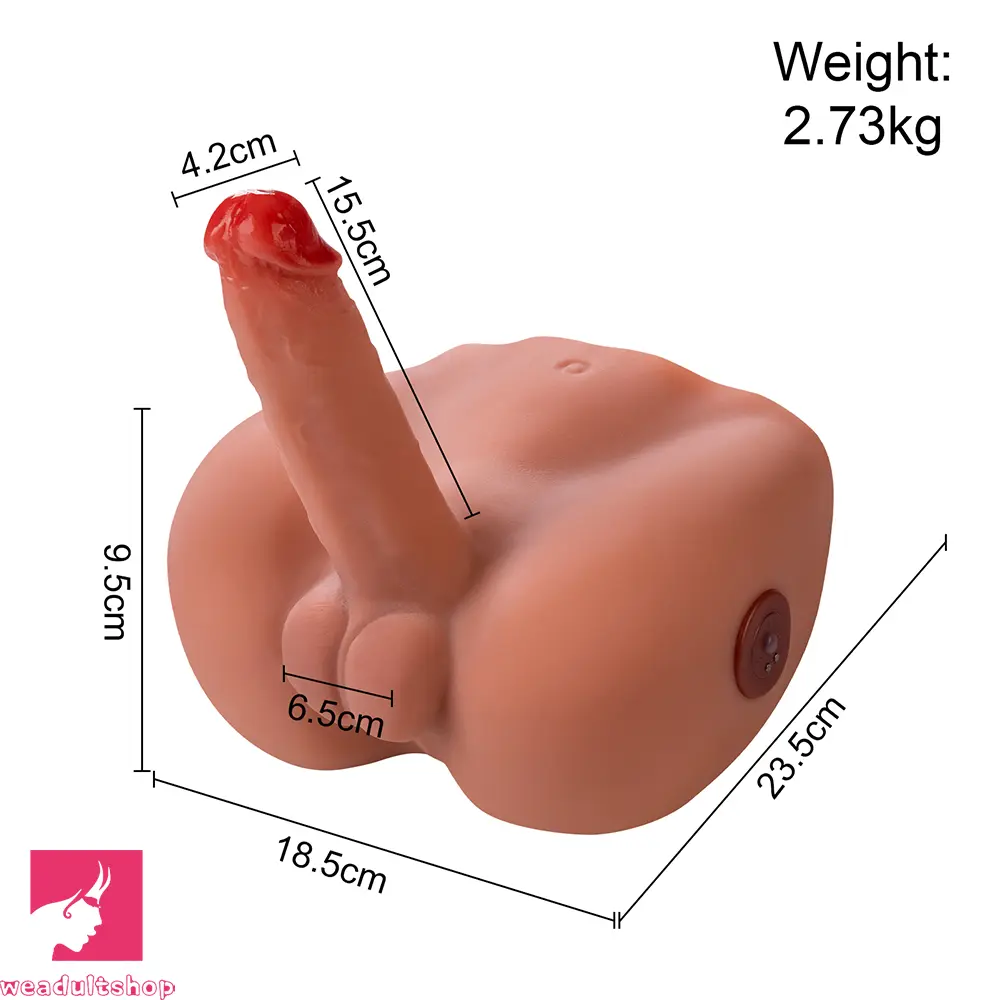 6.1in Super Soft Butt Vibrating Thrusting Torso Dildo Real Skin Auto Sex Torso