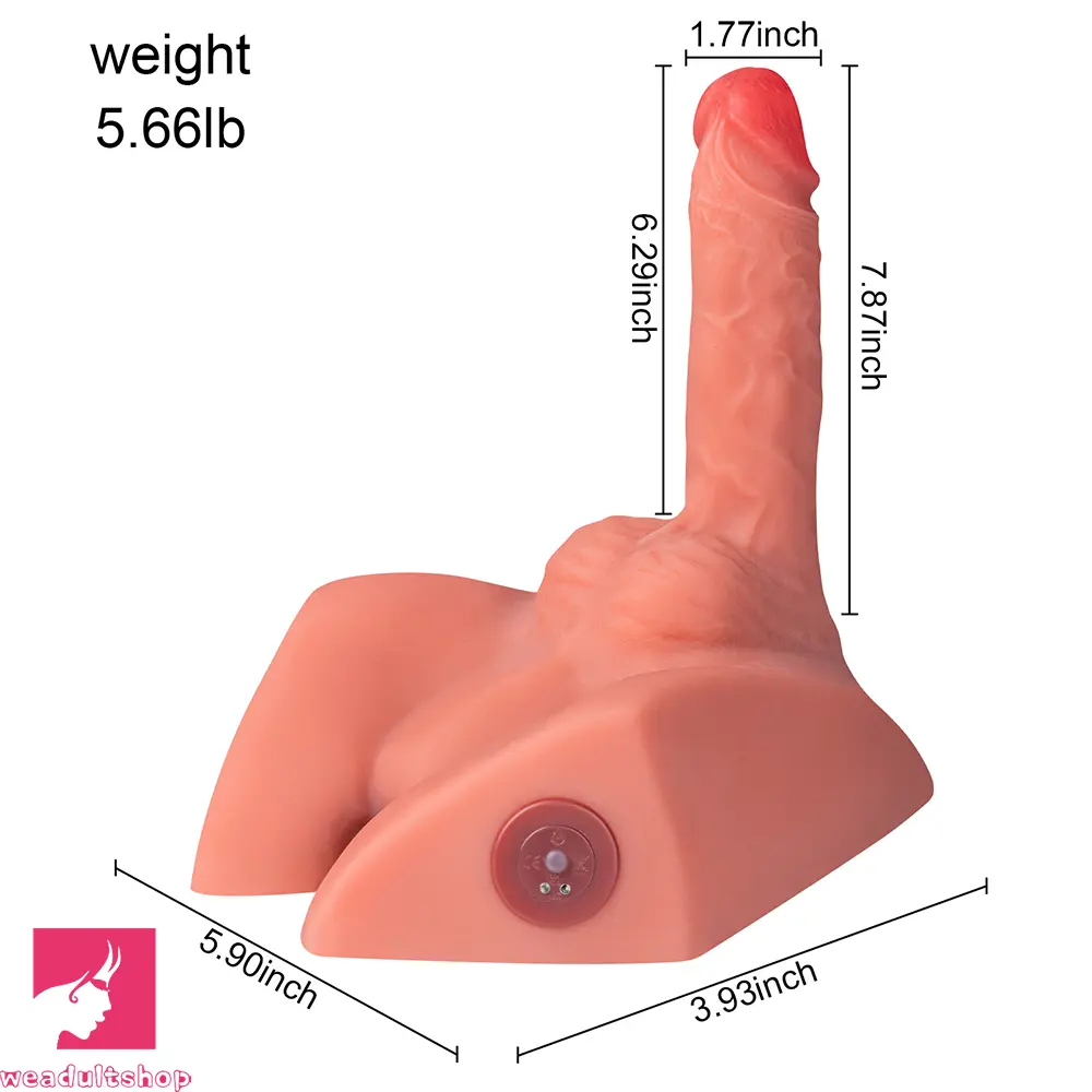 7.87in Real Feeling 3D Lifelike Sex Torso Dildo With Vibrating Thrusting Cock