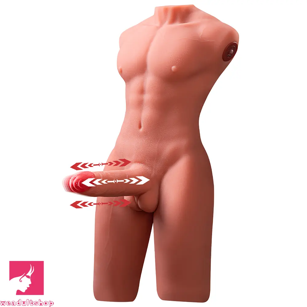 6.69in Life Size Male Torso With Thrusting Vibrating Function Dildo Sensory Toy