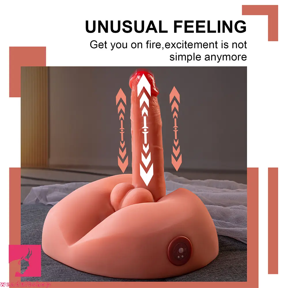 7.87in Soft Skin-Friendly Lifelike Skin Thrusting Vibrating Male Dildo Torso