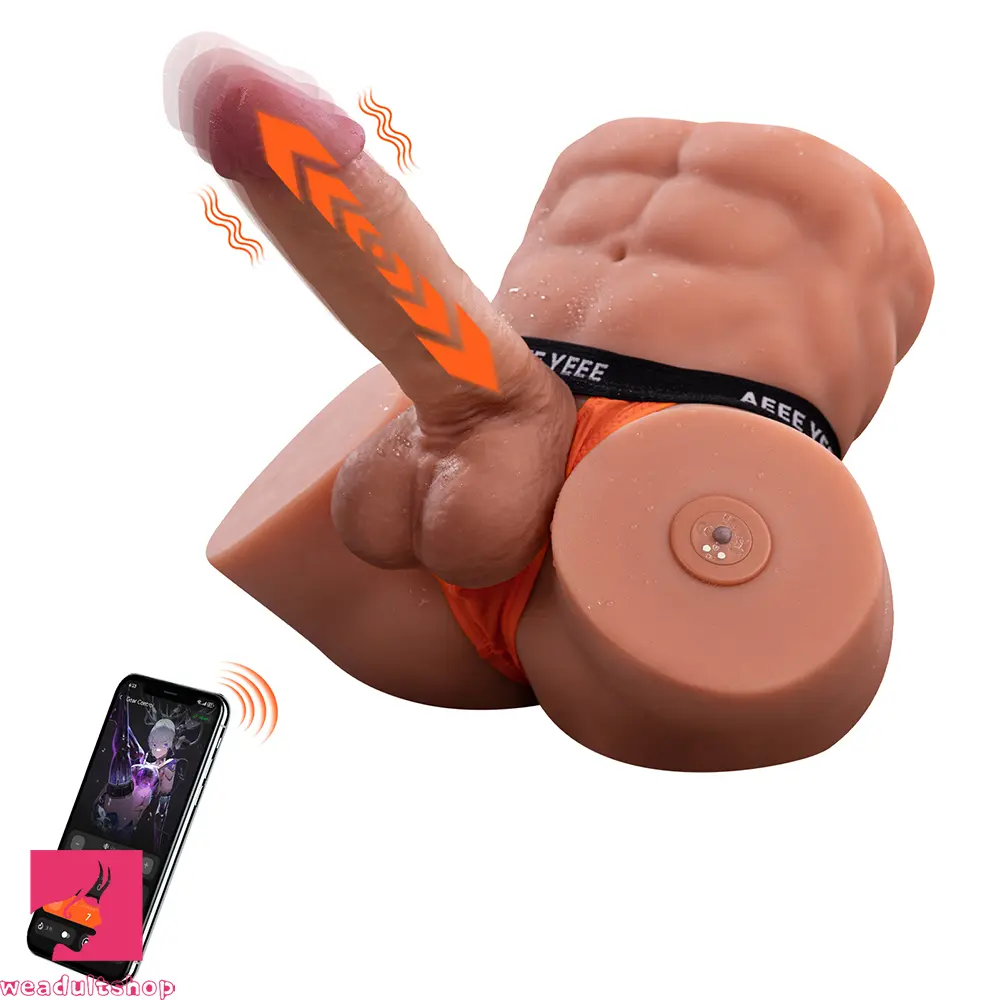 9.45in Exclusive Smart App AI Soft Handheld Thrusting Vibrating Torso Dildo