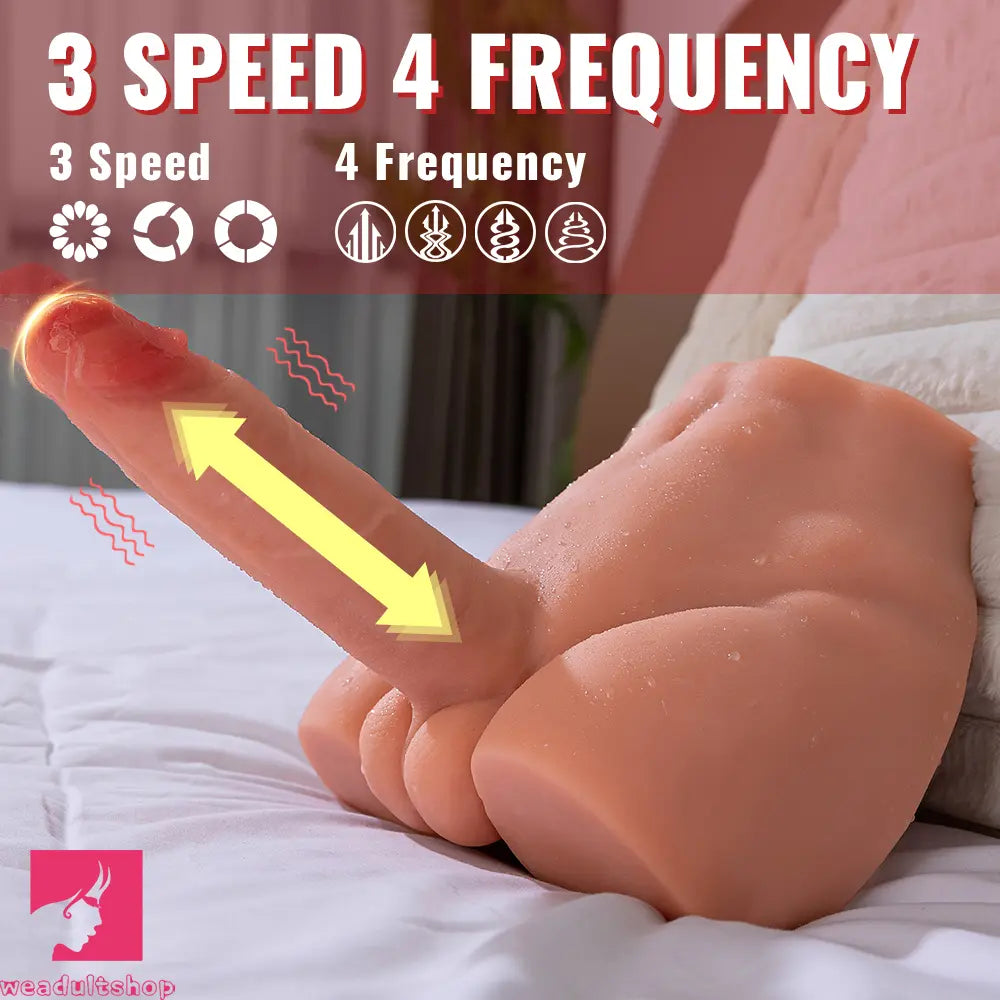 6.88in Realistic Grain Fascial Veins Vibrating Thrusting Portable Sex Torso Dildo