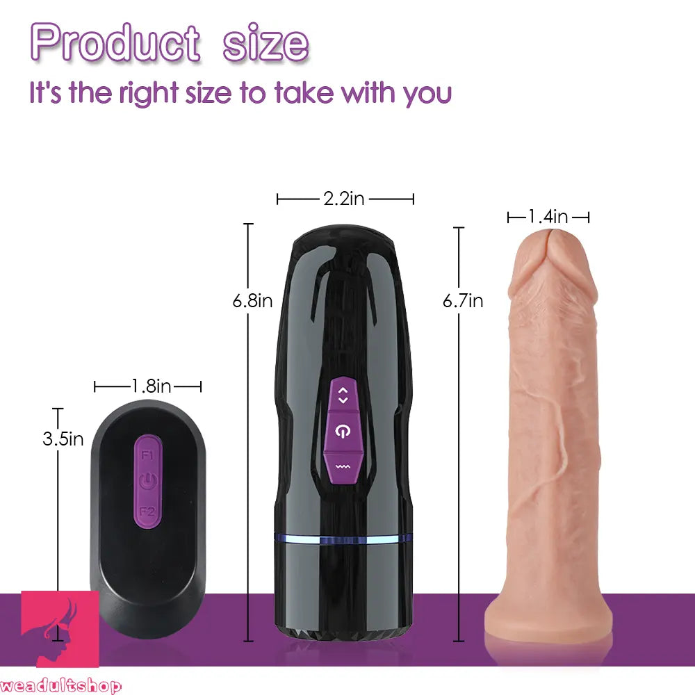 6.7in+1.2in G Spot Thrusting Dildo Machine Soft Real Cock Male Adult Sex Toy